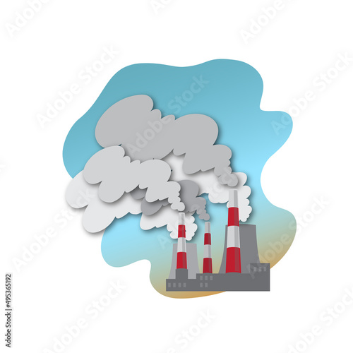 Wallpaper Mural Environmental pollution. Pipes with smoke. Torontodigital.ca