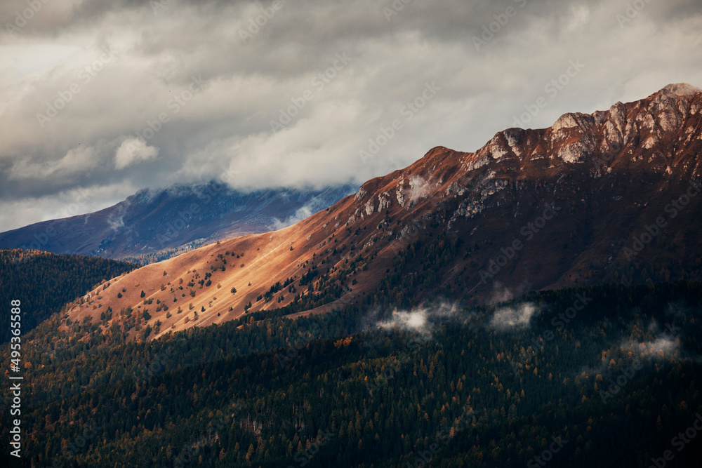 mountains in the morning