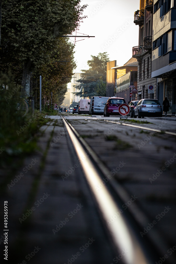 Obraz premium Railtracks in the city
