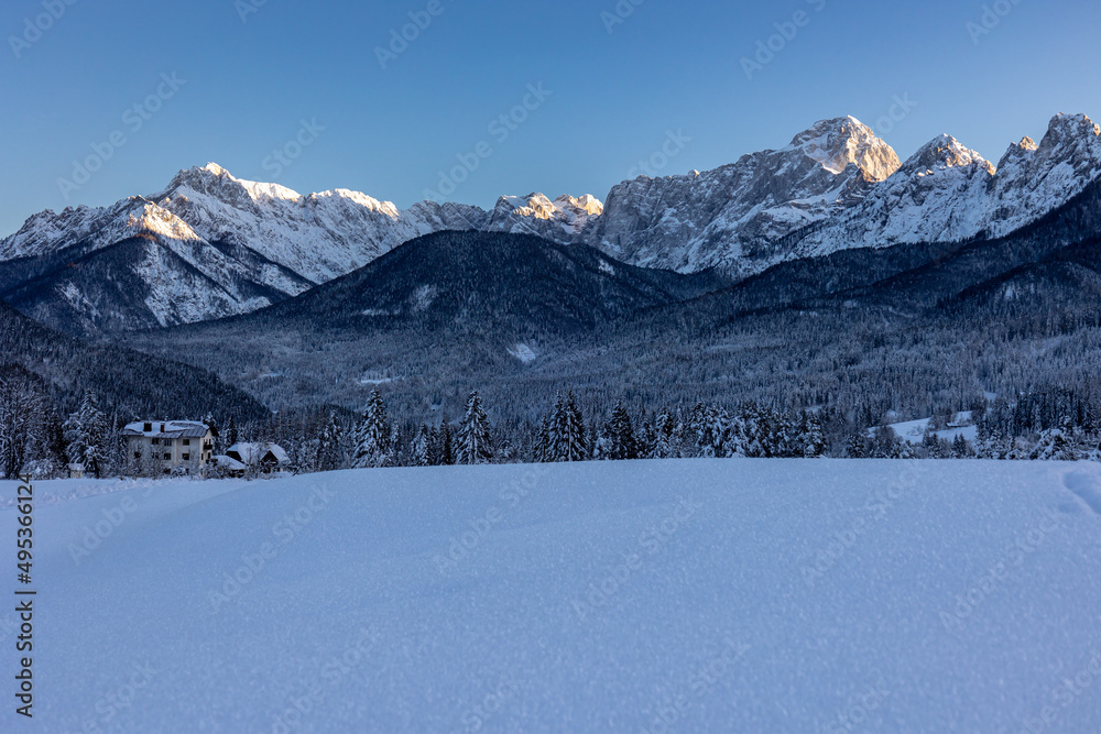 Cold evening in the heart of Julian Alps