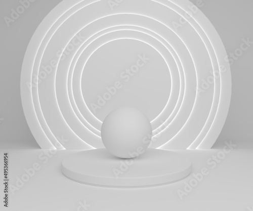 White abstract structure 3d illustration