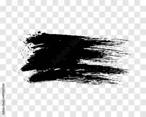 Black brush stroke on transparent background