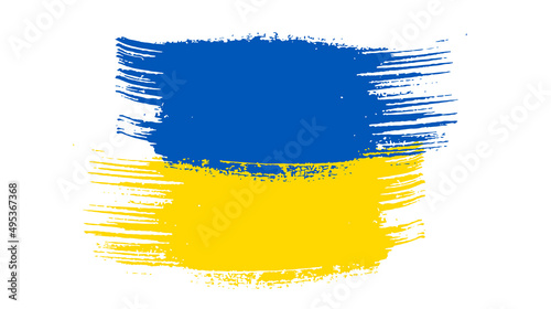 Ukrainian national flag in grunge style