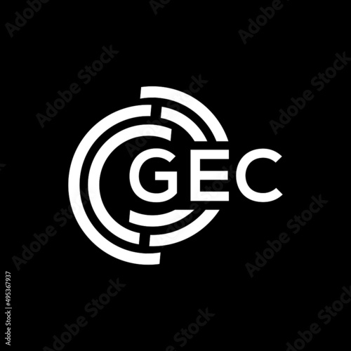 GEC letter logo design on black background. GEC  creative initials letter logo concept. GEC letter design. photo
