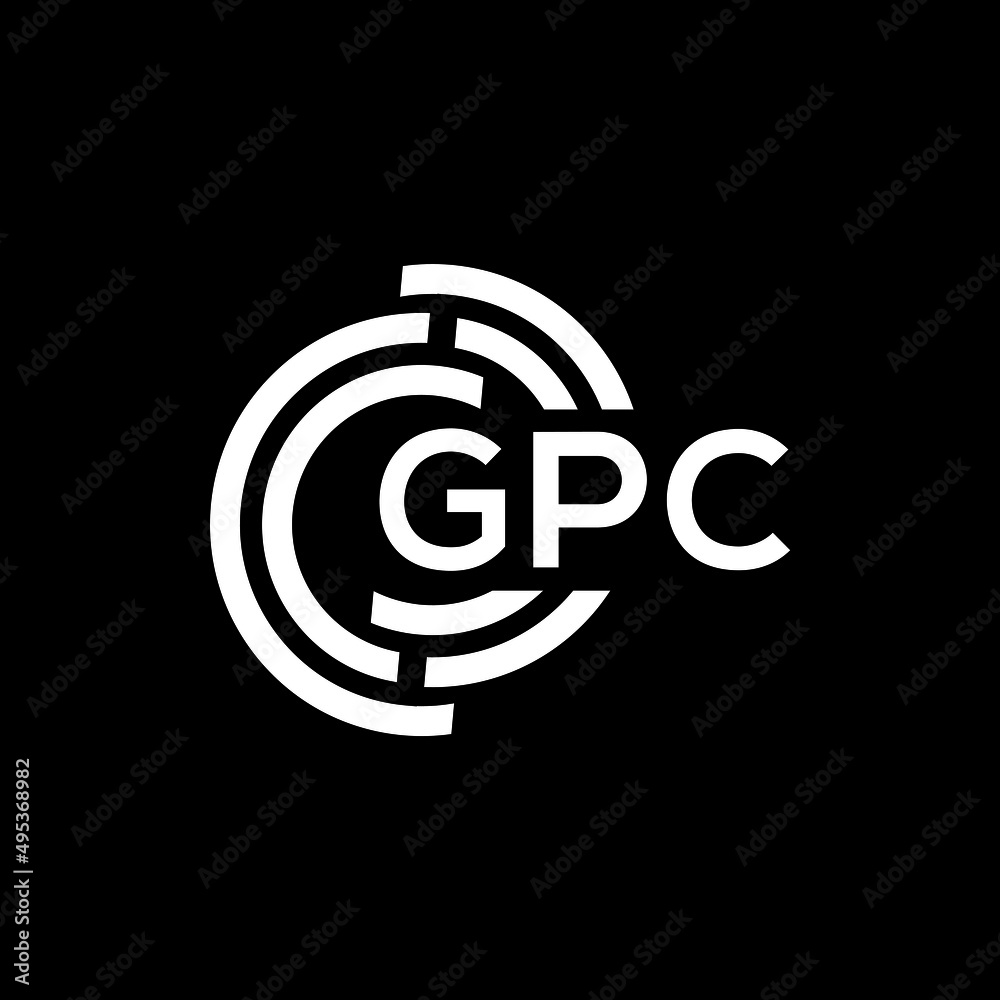 GPC letter logo design on black background. GPC  creative initials letter logo concept. GPC letter design.