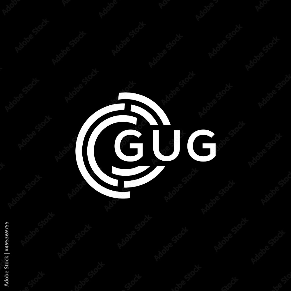 GUG letter logo design on black background. GUG creative initials letter logo concept. GUG letter design. GUG letter logo design on black background. GUG creative initials letter logo concept. GUG letter design.