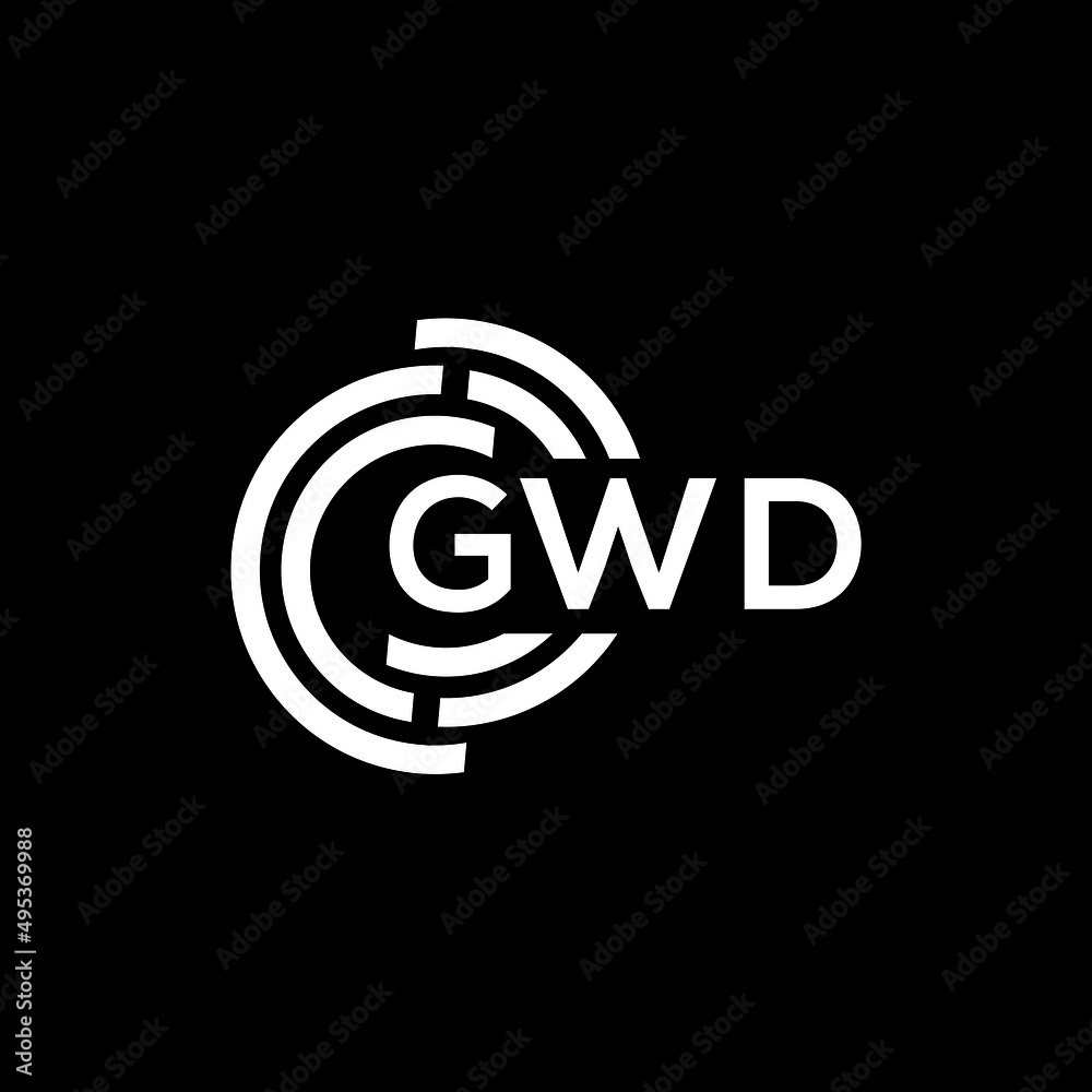 GWD letter logo design on black background. GWD creative initials letter logo concept. GWD letter design. GWD letter logo design on black background. GWD creative initials letter logo concept. GWD letter design.