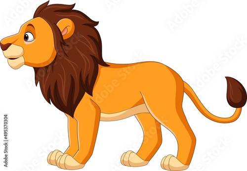 Cartoon lion isolated on white background