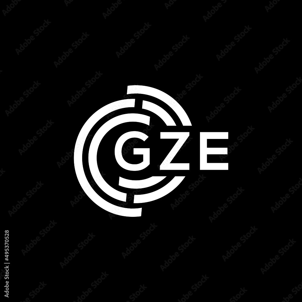 Obraz premium GZE letter logo design on black background. GZE creative initials letter logo concept. GZE letter design.
