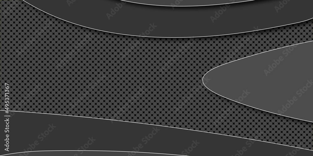 Abstract luxury black and gray paper cut art background design for