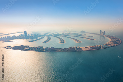Картината върху платно Dubai Palm Jumeirah island aerial view in United Arab Emirates