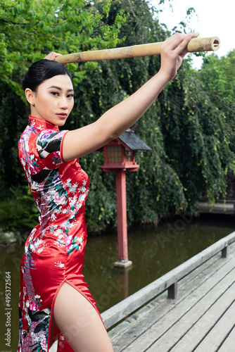 asian beauty ready to defend herself