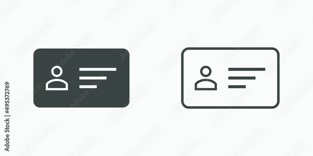 identification card, id icon vector symbol identification card, id icon vector symbol