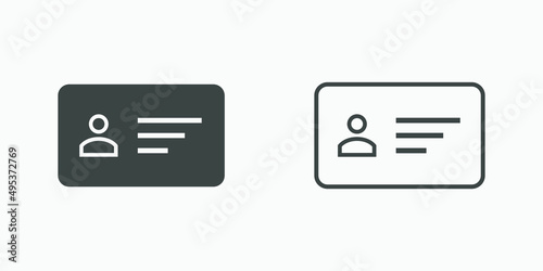 identification card, id icon vector symbol