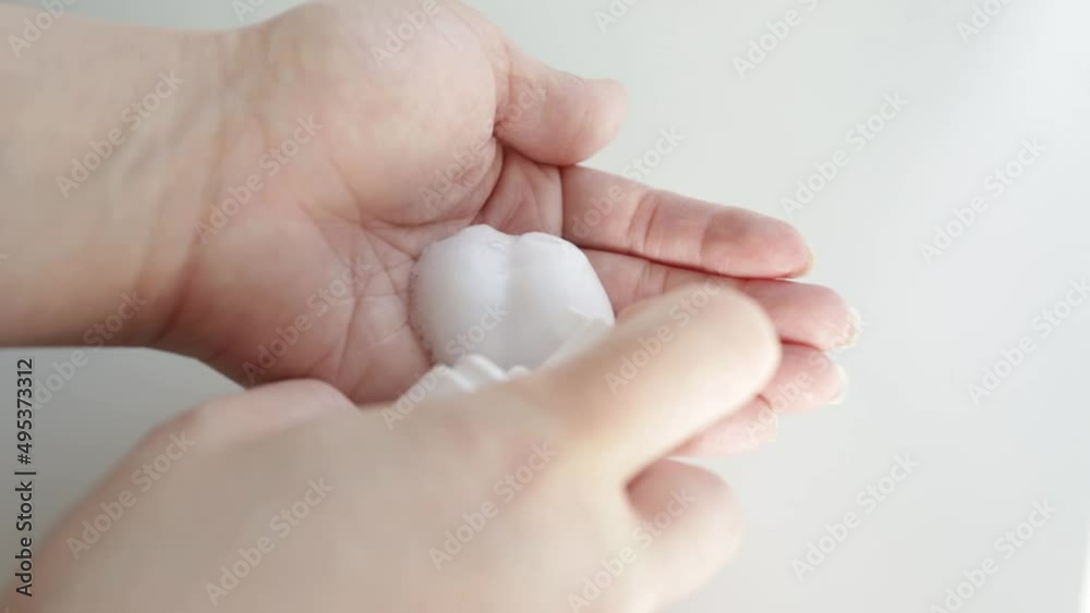 face wash foam, skin care, cleansing, hands squeeze out of the tube face wash foam, skin care, cleansing, hands squeeze out of the tube