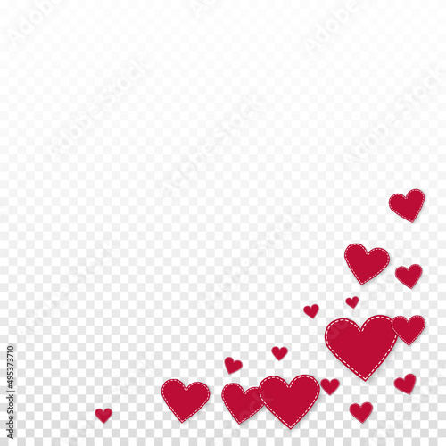Red heart love confettis. Valentine's day corner b