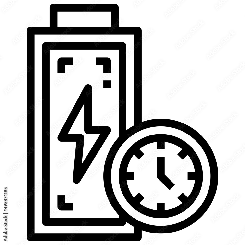 Fototapeta premium TIME line icon,linear,outline,graphic,illustration
