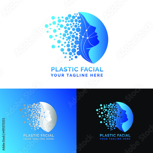 plastic Facial-Facial plastic surgery icon. Isolated aesthetic and facial plastic surgery icon line style. Premium quality symbol drawing concept for your logo web mobile app UI design.