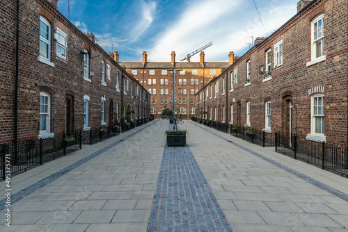 Victorian residential street in Ancoats in Manchester