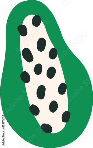 Papaya Tropical Fruit Cartoon IIlustration
