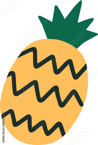 PIneapple Tropical Fruit Cartoon IIlustration