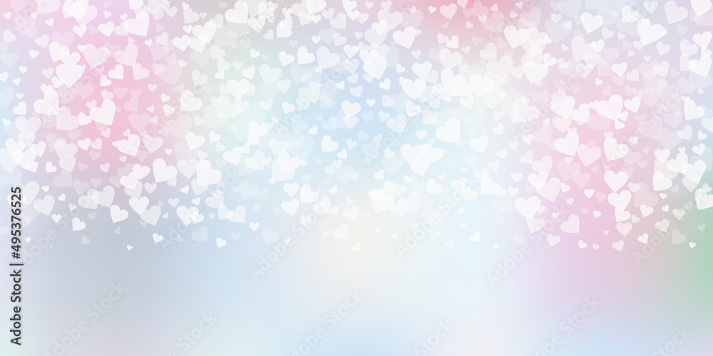 White heart love confettis. Valentine's day gradie White heart love confettis. Valentine's day gradie