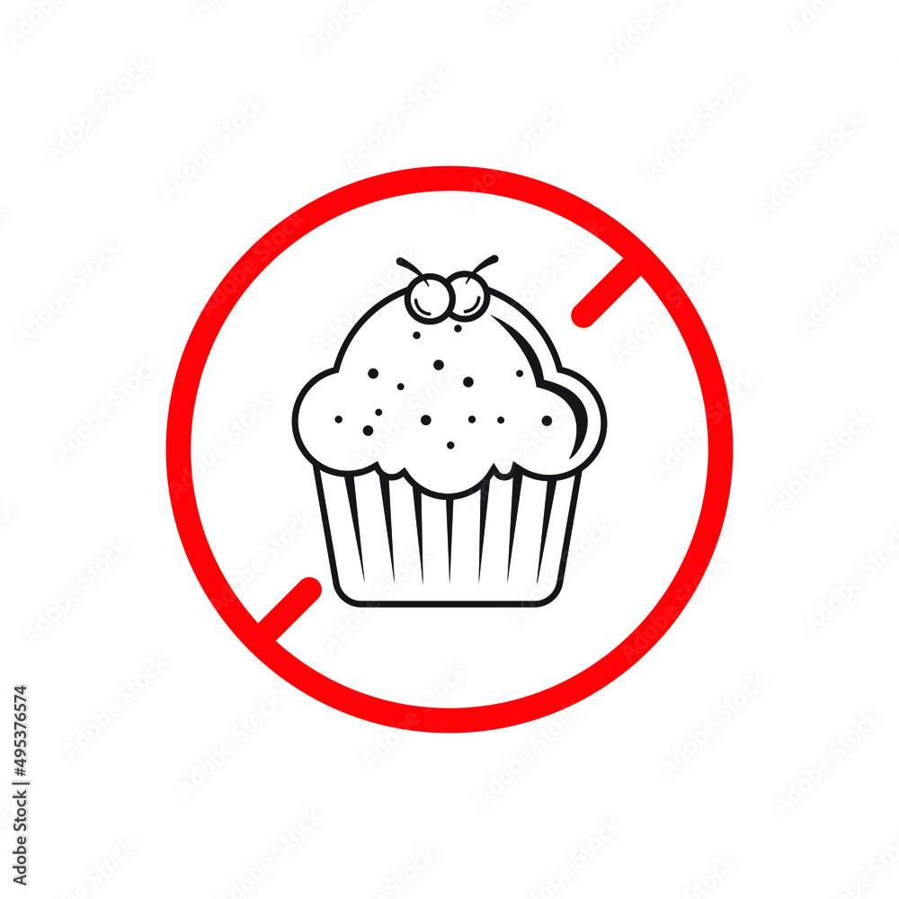 No cake icon design. vector illustration No cake icon design. vector illustration