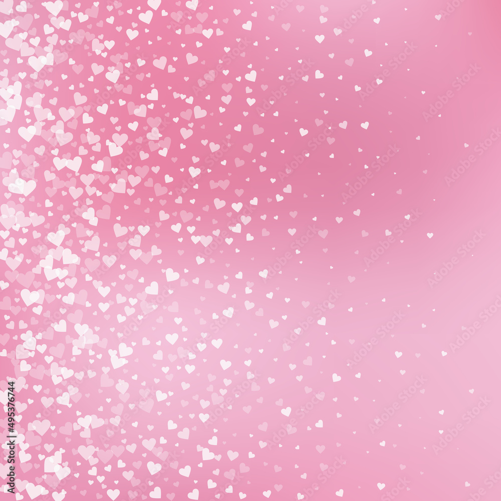 White heart love confettis. Valentine's day gradie White heart love confettis. Valentine's day gradie