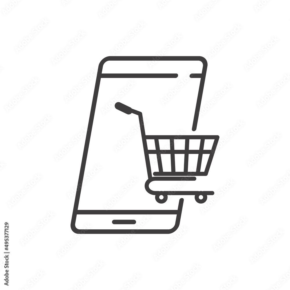 online shopping icon illustration vector, online shopping design flat icon online shopping icon illustration vector, online shopping design flat icon