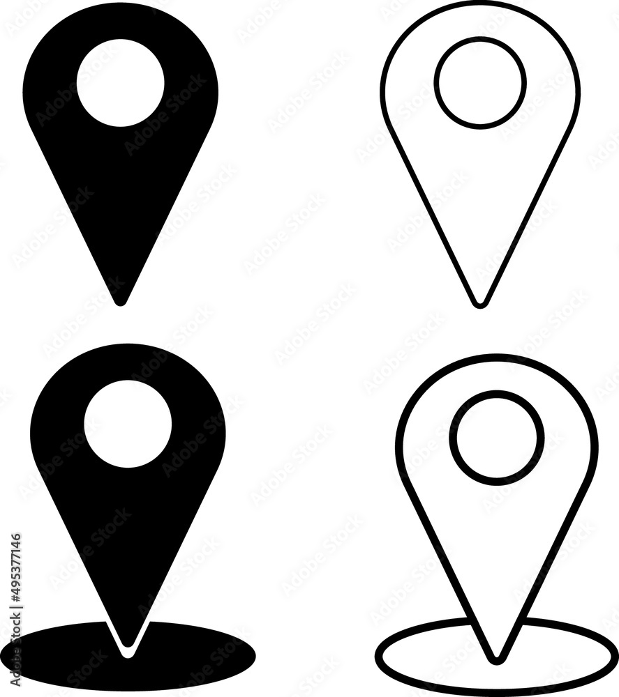 Vector point location icon line art design Vector point location icon line art design