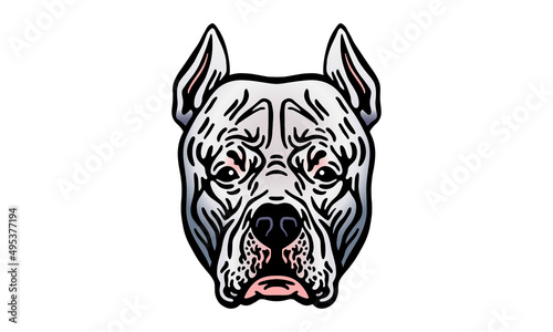 Argentine Dogo dog logo pet portrait