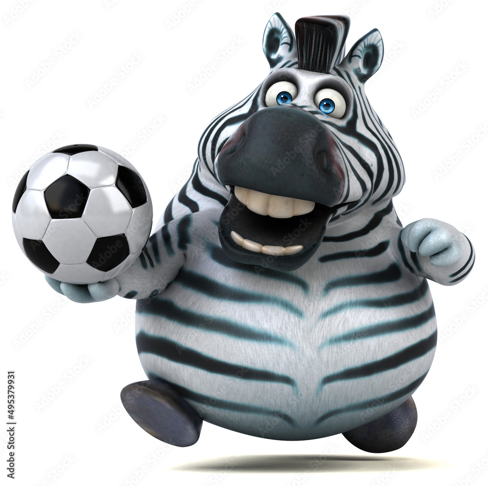 Naklejka premium Fun zebra - 3D Illustration