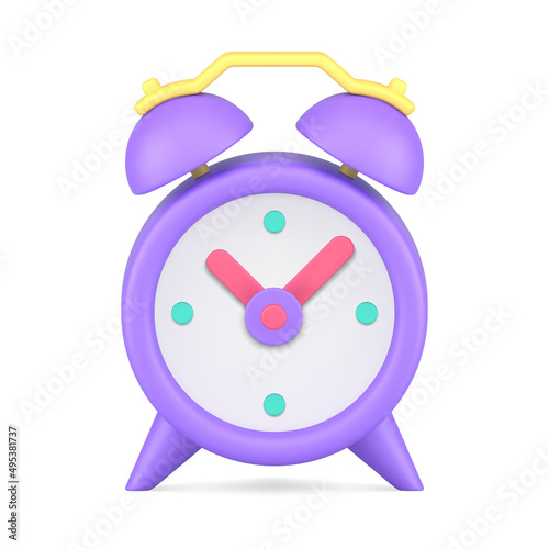 Analog vintage alarm clock for time measurement 3d icon isometric vector illustration photo