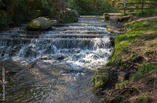 Stepped waterfall at Newstead Abbey, Nottinghamshire, UK