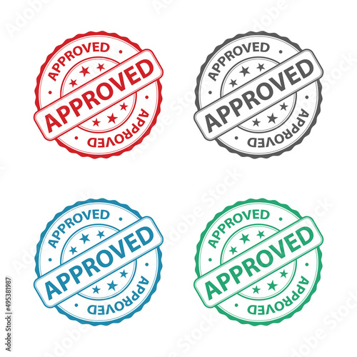 Appruved rubber stamp icon set
