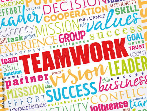 TEAMWORK word cloud collage  business concept background