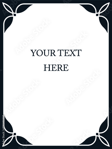 Vector page with border frame. Billboard, vintage poster, card, signboard, sticker, or label design
