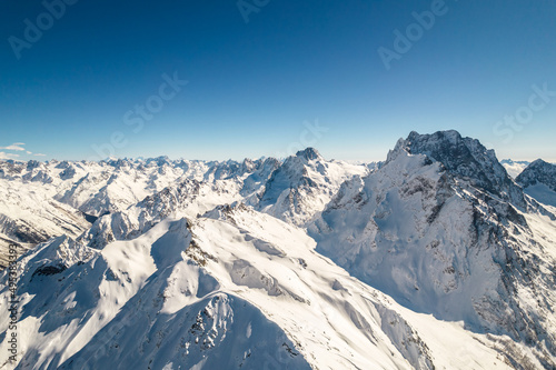 mountain rocky peak with snow  © SDF_QWE