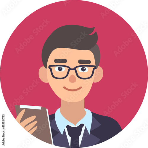 Man Office Worker Avatar Cartoon Illustartion