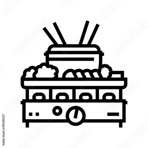 kit fondue line icon vector. kit fondue sign. isolated contour symbol black illustration