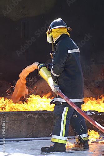 Vasylkiv oil terminal near Kyiv, Ukraine destroyed after missile strike, refinery fire. photo