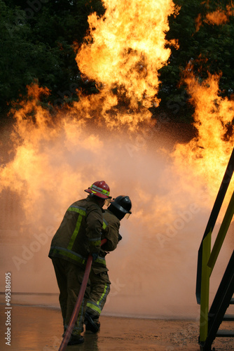 Vasylkiv oil terminal near Kyiv, Ukraine destroyed after missile strike, refinery fire. photo