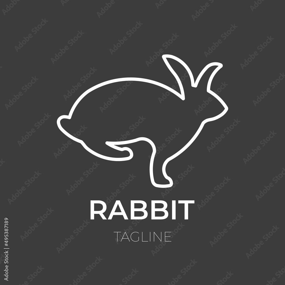 Fototapeta premium running rabbit icon - vector illustration