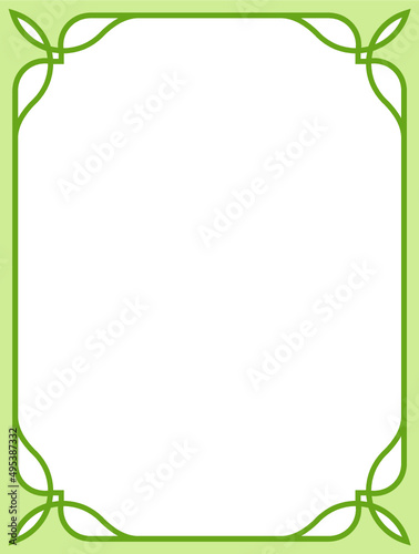 Olive green vector border frame. Framed vintage vector background