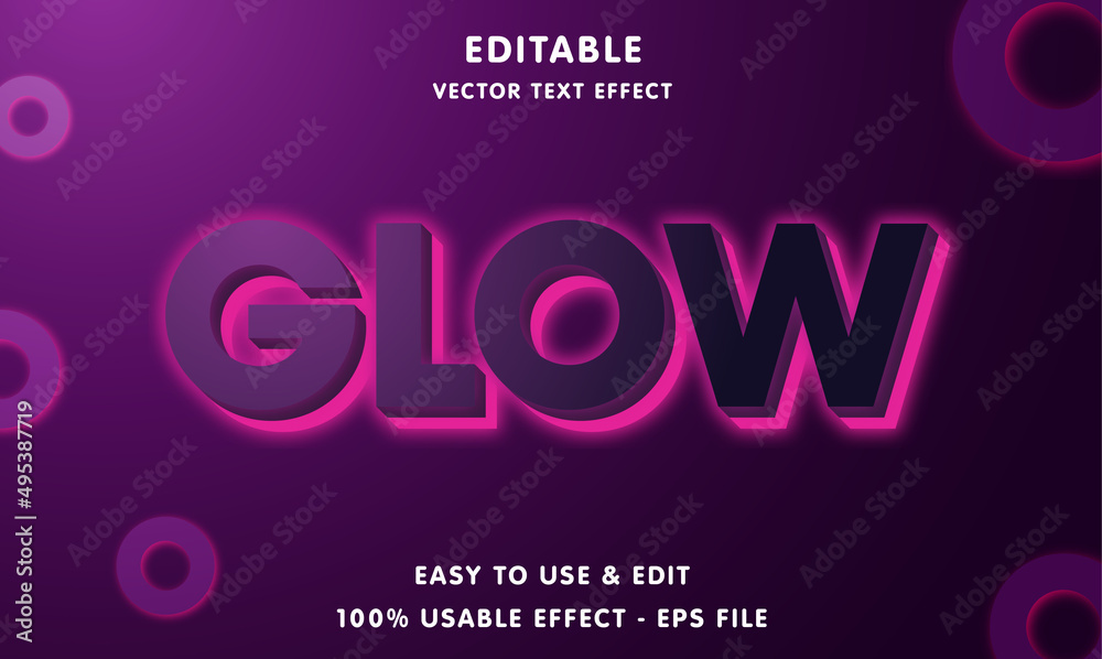 glow editable text effect with modern and simple style, usable for logo or campaign title