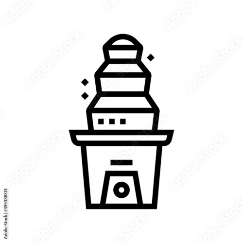 chocolate fondue fountain line icon vector. chocolate fondue fountain sign. isolated contour symbol black illustration