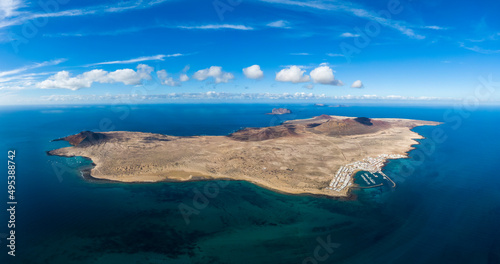 Graciosa island near the north shore of Lanzarote, Spain