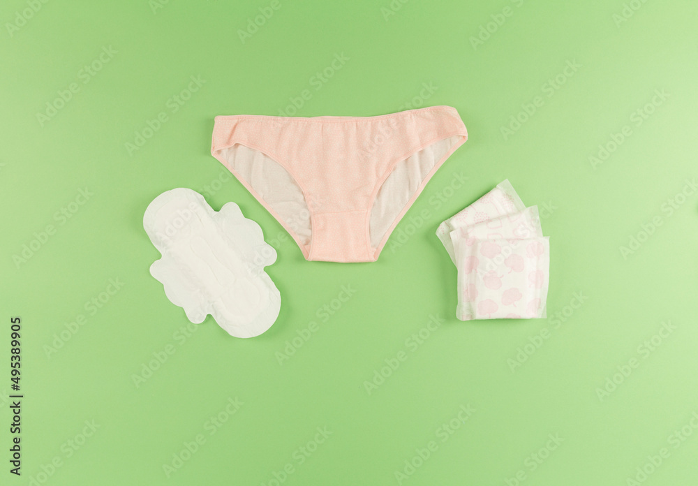 sanitary napkin
and panties on green ground sanitary napkin
and panties on green ground