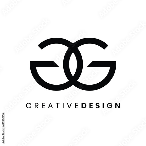 Creative modern letter GG logo design vector