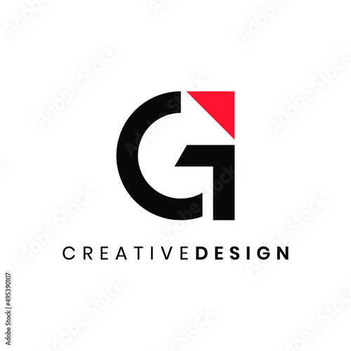 Tapeta Creative modern letter GI with arrow logo design vector